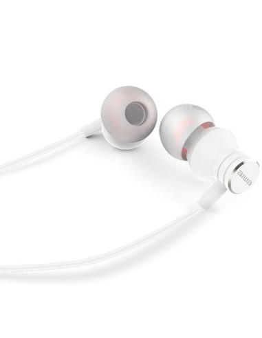Auriculares Intrauditivos Aiwa ESTM-50WT/ con Micrófono/ Jack 3.5/ Blancos