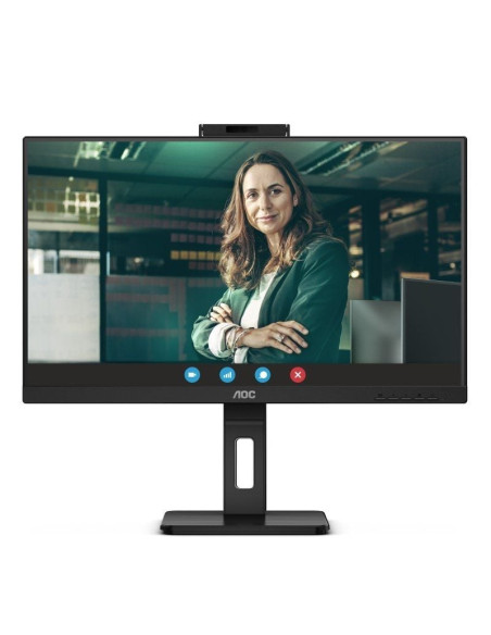 Monitor Profesional AOC 24P3CW 23.8"/ Full HD/ Webcam/ Multimedia/ Regulable en altura/ Negro