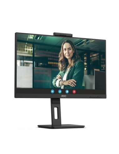 Monitor Profesional AOC 24P3CW 23.8"/ Full HD/ Webcam/ Multimedia/ Regulable en altura/ Negro