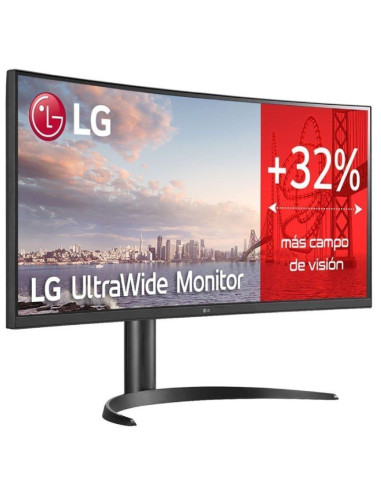 Monitor Profesional Ultrapanorámico Curvo LG 34WQ75C-B 34"/ WQHD/ Multimedia/ Regulable en altura/ Negro