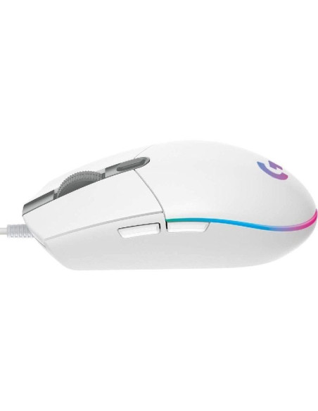Ratón Gaming Logitech G102 Lightsync/ Hasta 8000 DPI/ Blanco
