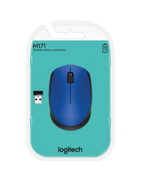 Ratón Inalámbrico Logitech M171/ Hasta 1000 DPI/ Azul