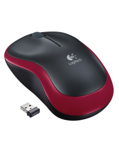 Ratón Inalámbrico Logitech M185/ Hasta 1000 DPI/ Rojo