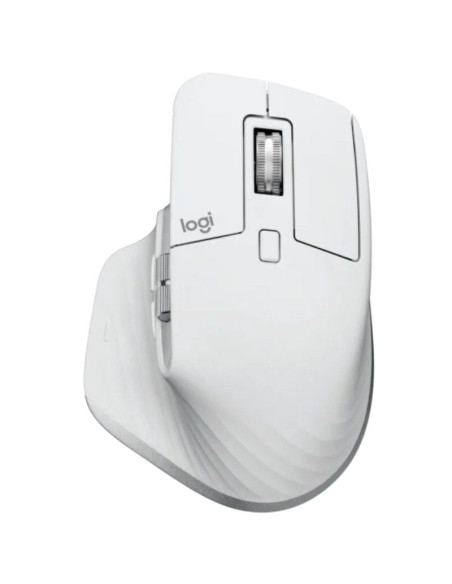 Ratón Ergonómico Inalámbrico por Bluetooth Logitech MX Master 3S/ Batería recargable/ Hasta 8000 DPI/ Gris Pálido