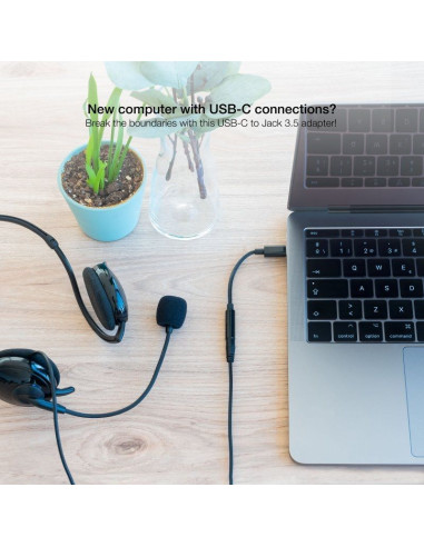 Conversor USB Tipo-C Nanocable 10.24.1205/ USB Tipo-C Macho - Jack 3.5 Hembra
