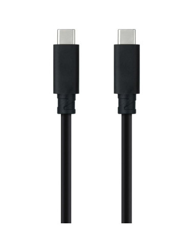Cable USB 3.2 Tipo-C Nanocable 10.01.4103/ USB Tipo-C Macho - USB Tipo-C Macho/ Hasta 100W/ 20Gbps/ 3m/ Negro