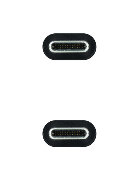 Cable USB 3.2 Tipo-C Nanocable 10.01.4103/ USB Tipo-C Macho - USB Tipo-C Macho/ Hasta 100W/ 20Gbps/ 3m/ Negro
