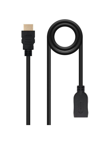 Cable Alargador HDMI Nanocable 10.15.1013/ HDMI Macho - HDMI Hembra/ 3m/ Negro
