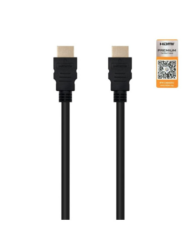 Cable HDMI 2.0 4K Nanocable 10.15.3601/ HDMI Macho - HDMI Macho/ 1m/ Certificado/ Negro