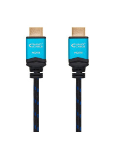 Cable HDMI 2.0 4K Nanocable 10.15.3700/ HDMI Macho - HDMI Macho/ 0.5m/ Negro/ Azul 2