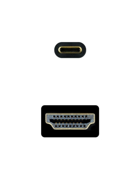 Cable Conversor Nanocable 10.15.5133/ USB Tipo-C Macho - HDMI Macho/ 3m/ Negro