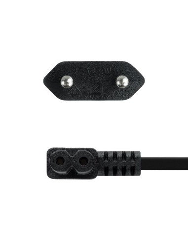 Cable Alimentación Acodado Nanocable 10.22.0502/ CEE7/16 Macho - C7 Hembra/ 1.8m/ Negro