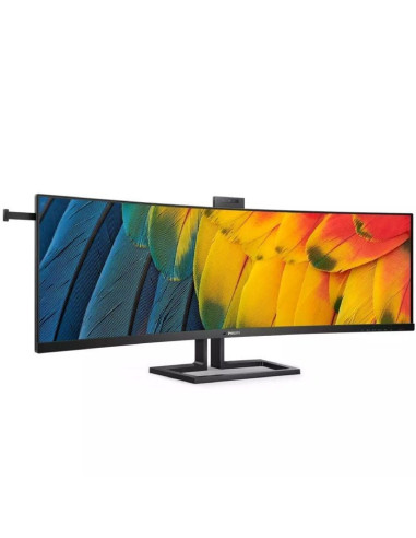 Monitor Profesional Ultraparonámico Curvo Philips 45B1U6900CH 44.5"/ Dual QHD/ Webcam/ Multimedia/ Regulable en altura/ Negro