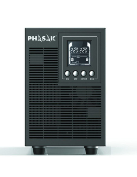 SAI Online Phasak 2000 VA Online LCD/ 2000VA-1800W/ 4 Salidas/ Formato Torre