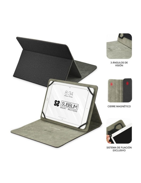 Funda Subblim Clever Stand para Tablets de 9"-10.1"/ Negra