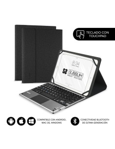 Funda con Teclado Subblim Keytab Pro Bluetooth Touchpad para Tablets de 10.1"-10.8"/ Negra