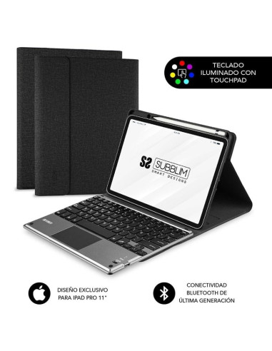 Funda con Teclado Subblim Keytab Pro Bluetooth Touchpad para Tablets Apple iPad Pro de 11" 2020/ Negra