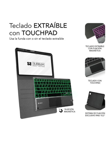 Funda con Teclado Subblim Keytab Pro Bluetooth Touchpad para Tablets Apple iPad Pro de 11" 2020/ Negra