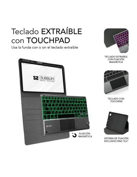 Funda con Teclado Subblim Keytab Pro Bluetooth Touchpad para Tablets Apple iPad Pro de 11" 2020/ Negra