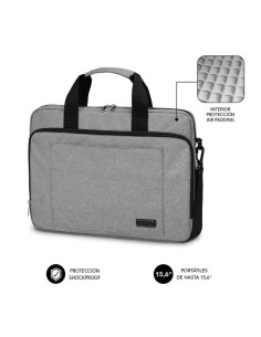 Maletín Subblim Air Padding Laptop Bag para Portátiles hasta 15.6""/ Cinta para Trolley/ Gris