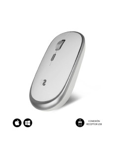 Ratón Mini Inalámbrico Subblim Wireless Mini/ Hasta 1600 DPI/ Plata