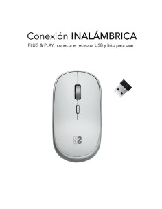 Ratón Mini Inalámbrico Subblim Wireless Mini/ Hasta 1600 DPI/ Plata 2