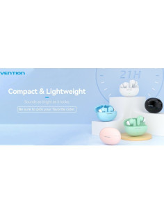 Auriculares Bluetooth Vention NBFP0 con estuche de carga/ Autonomía 7h/ Rosas 2