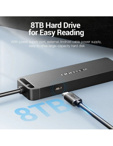 Hub USB 2.0 Vention CHMBF/ 4xUSB/ 1m