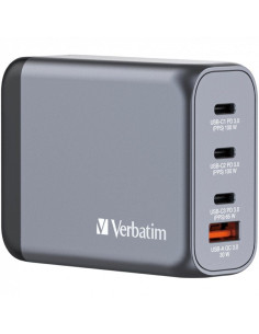 Cargador de Pared Universal Verbatim GNC-100/ 3xUSB Tipo-C/ 1xUSB/ 100W
