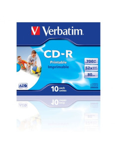 CD-R Verbatim AZO Imprimible 52X/ Caja-10uds 2