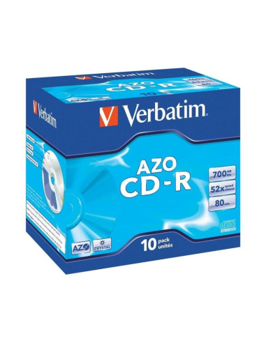 CD-R Verbatim AZO Crystal 52X/ Caja-10uds