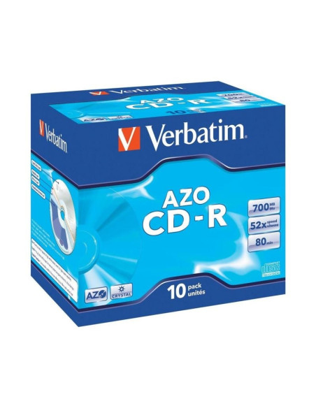 CD-R Verbatim AZO Crystal 52X/ Caja-10uds