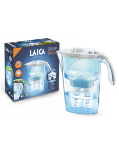 Pack Jarra Filtrante Laica Stream Line/ 2.3L/ Blanca/ Jarra + 3 Filtros BI-FLUX 2