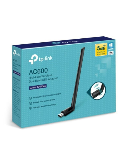 Adaptador USB - WiFi TP-Link Archer T2U Plus/ 600Mbps