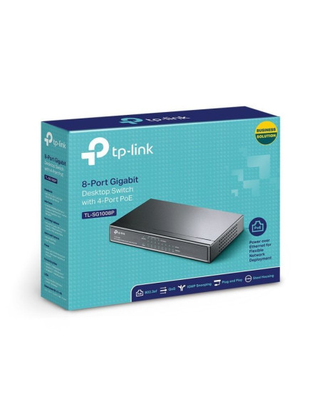Switch TP-Link TL-SG1008P 8 Puertos/ RJ-45 10/100/1000 PoE