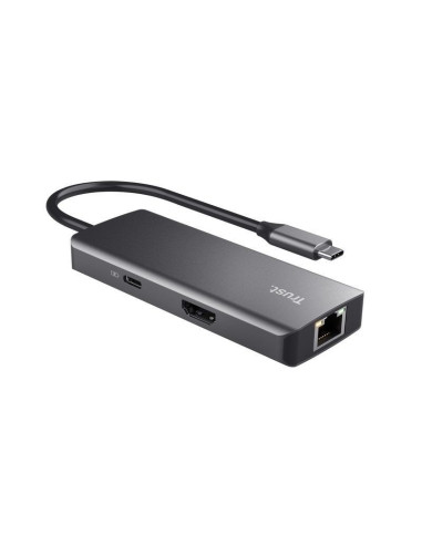 Docking USB Tipo-C Trust Dalyx/ 2xUSB/ 2xUSB Tipo-C/ 1xHDMI/ 1xRJ45/ Gris