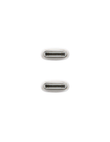 Cable USB 2.0 Tipo-C Nanocable 10.01.6002-CO/ USB Tipo-C Macho - USB Tipo-C Macho/ Hasta 60W/ 480Mbps/ 2m/ Blanco