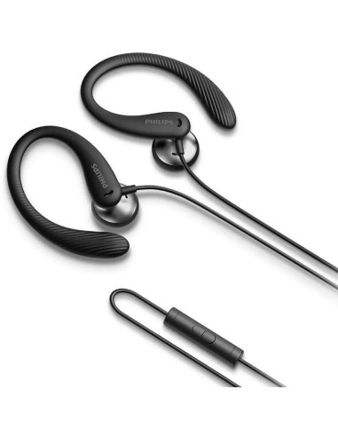 Auriculares Deportivos Philips TAA1105BK/ con Micrófono/ Jack 3.5/ Negros