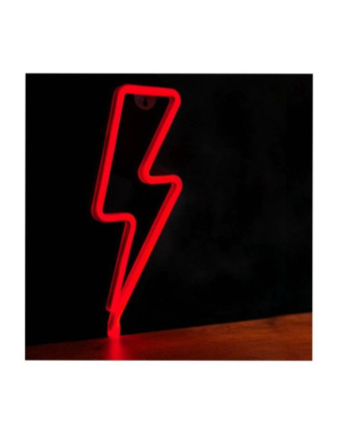 Luz Neon Forever Light Neon LED Bolt Red/ Funciona a Pilas y USB