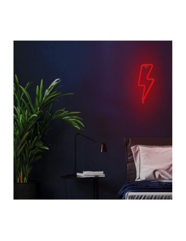 Luz Neon Forever Light Neon LED Bolt Red/ Funciona a Pilas y USB