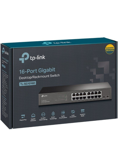Switch TP-Link TL-SG1016DE/ 16 Puertos/ RJ45 10/100/1000