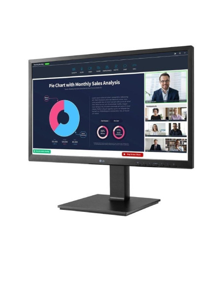 Monitor Profesional LG 24BP75CP-B 23.8"/ Full HD/ Webcam/ Multimedia/ Regulable en altura/ Negro
