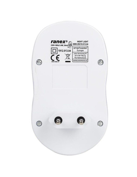 Luz de Noche con Sensor de Movimiento Smartwares 10.013.04/ 0.4W/ Blanca