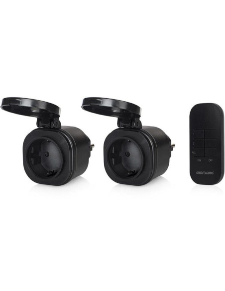 Set de Mini Enchufes para Exterior Smartwares SH4-99653/ Negros