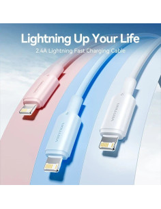 Cable USB 2.0 Lightning Vention LAMWH/ USB Macho - Lightning Macho/ 480Mbps/ 2m/ Blanco 2