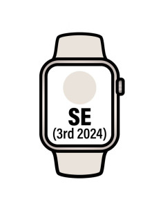 Apple Watch SE 3rd V2/ GPS/ 40mm/ Caja de Aluminio Blanco Estrella/ Correa Deportiva Blanco Estrella M/L