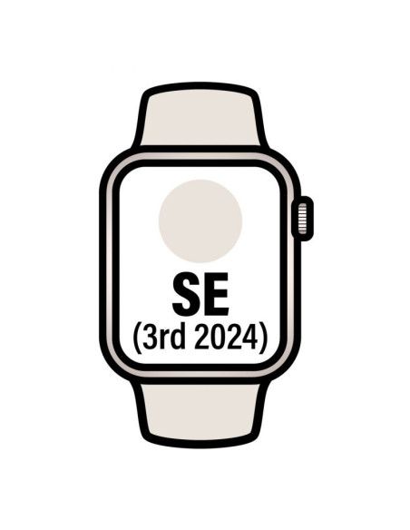 Apple Watch SE 3rd V2/ GPS/ 40mm/ Caja de Aluminio Blanco Estrella/ Correa Deportiva Blanco Estrella M/L