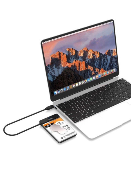 Adaptador para Discos Duros 2.5" Aisens ASE-25C04B/ USB Tipo-C 3.1 Macho - SATA