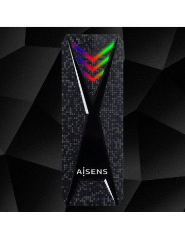 Caja Externa para Disco SSD M.2 NVMe Aisens ASM2-RGB013B/ USB 3.2 Gen2/ Sin Tornillos