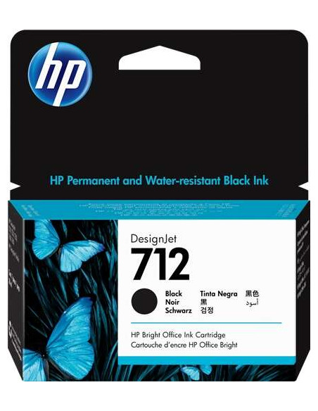 HP 712 Negro Cartucho de Tinta Original - 3ED70A